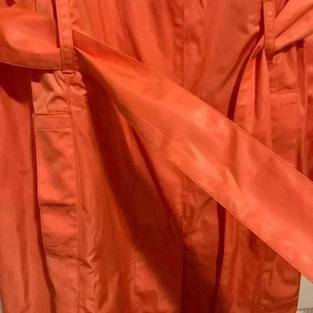 New Kenneth Cole New York Women’s Orange Raincoat with Belt Sz. Small NWT - Picture 12 of 13